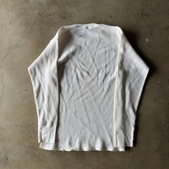 VINTAGE 80S HANES WAFFLE KNIT THERMAL WARM OUTDOORS LAYERS GRUNGE MENS XL - Picture 3 of 5